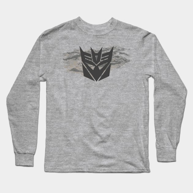 Starscream-Decepticon logo on ABU Tiger Stripes Long Sleeve T-Shirt by Ironmatter